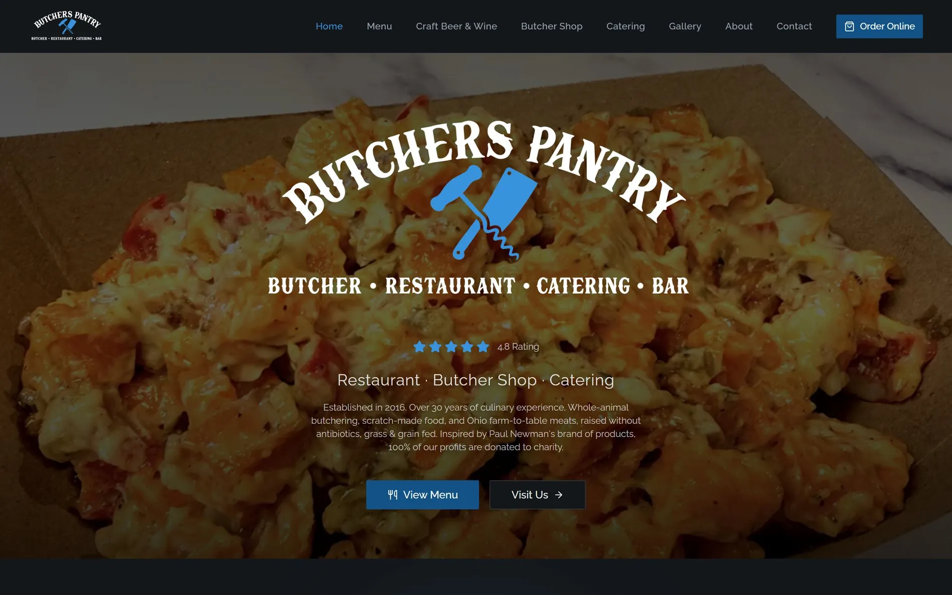 Homepage of The Butcher’s Pantry